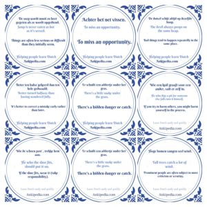 Dutch Phrases, sayings and expressions as tiles.